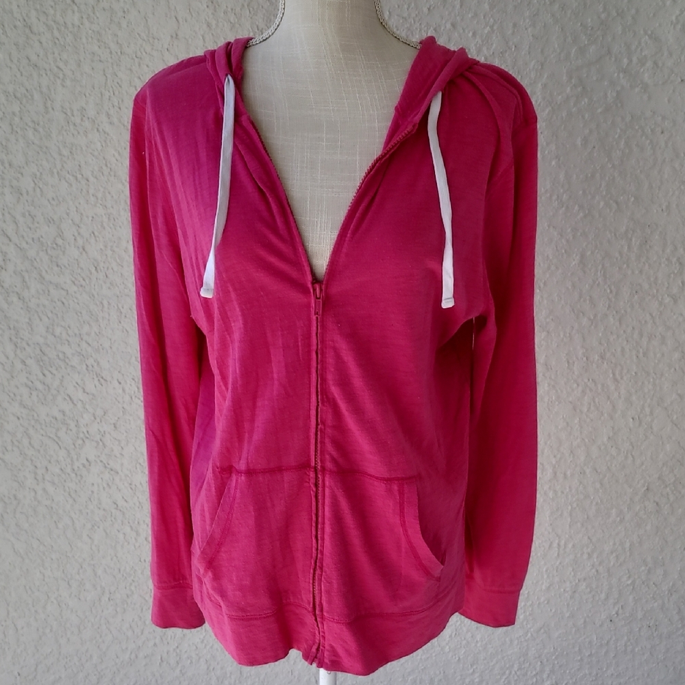 Old Navy Fuchsia Zip-Up Hoodie Size Large